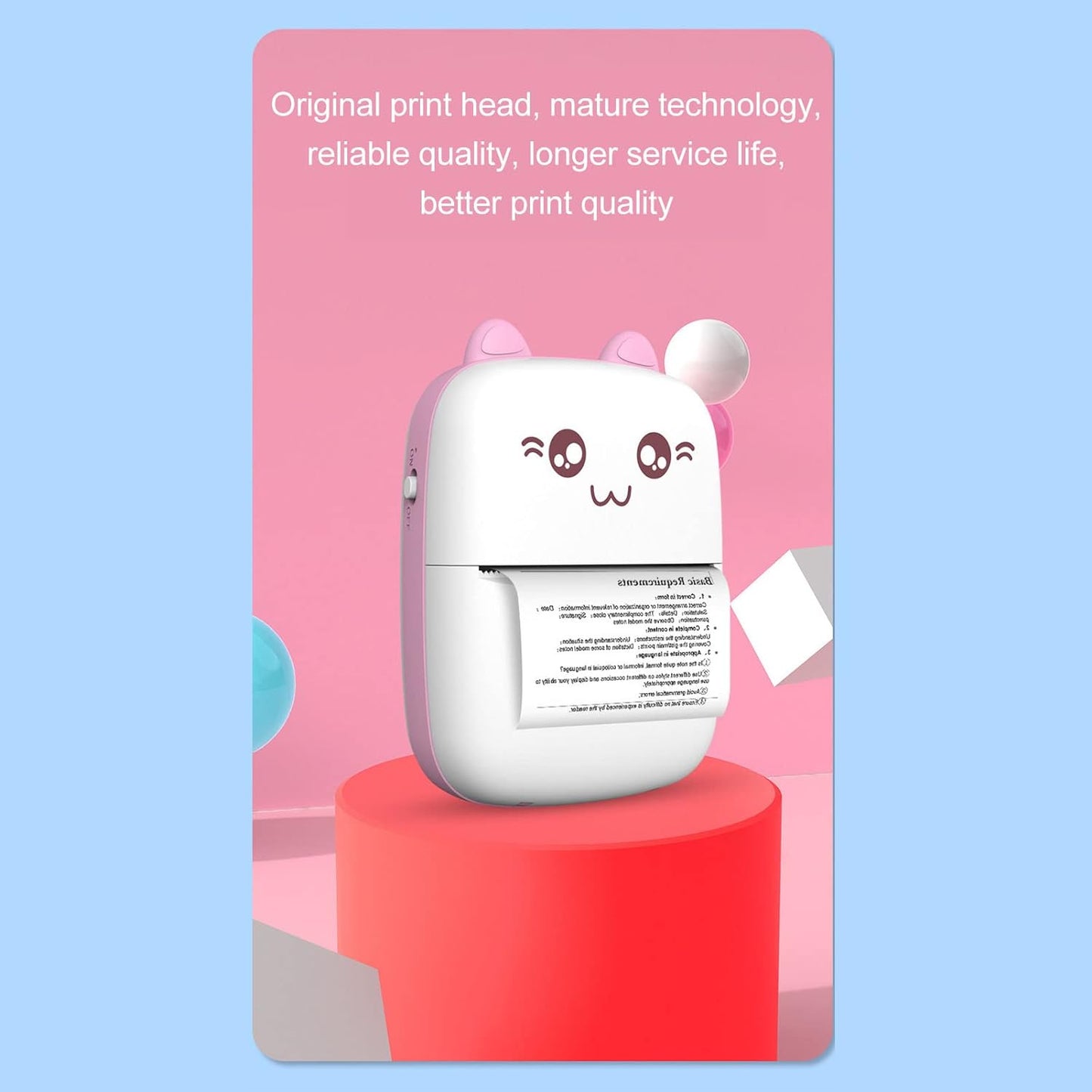 Portable Mini Thermal Printer | Wireless Bluetooth Pocket Printer for Notes