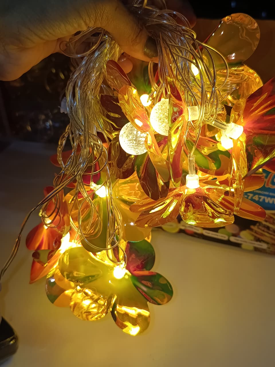 Flower Shape LED Decorative String Light – Warm Yellow Fairy Lights for Home, Festival & Party Decoration