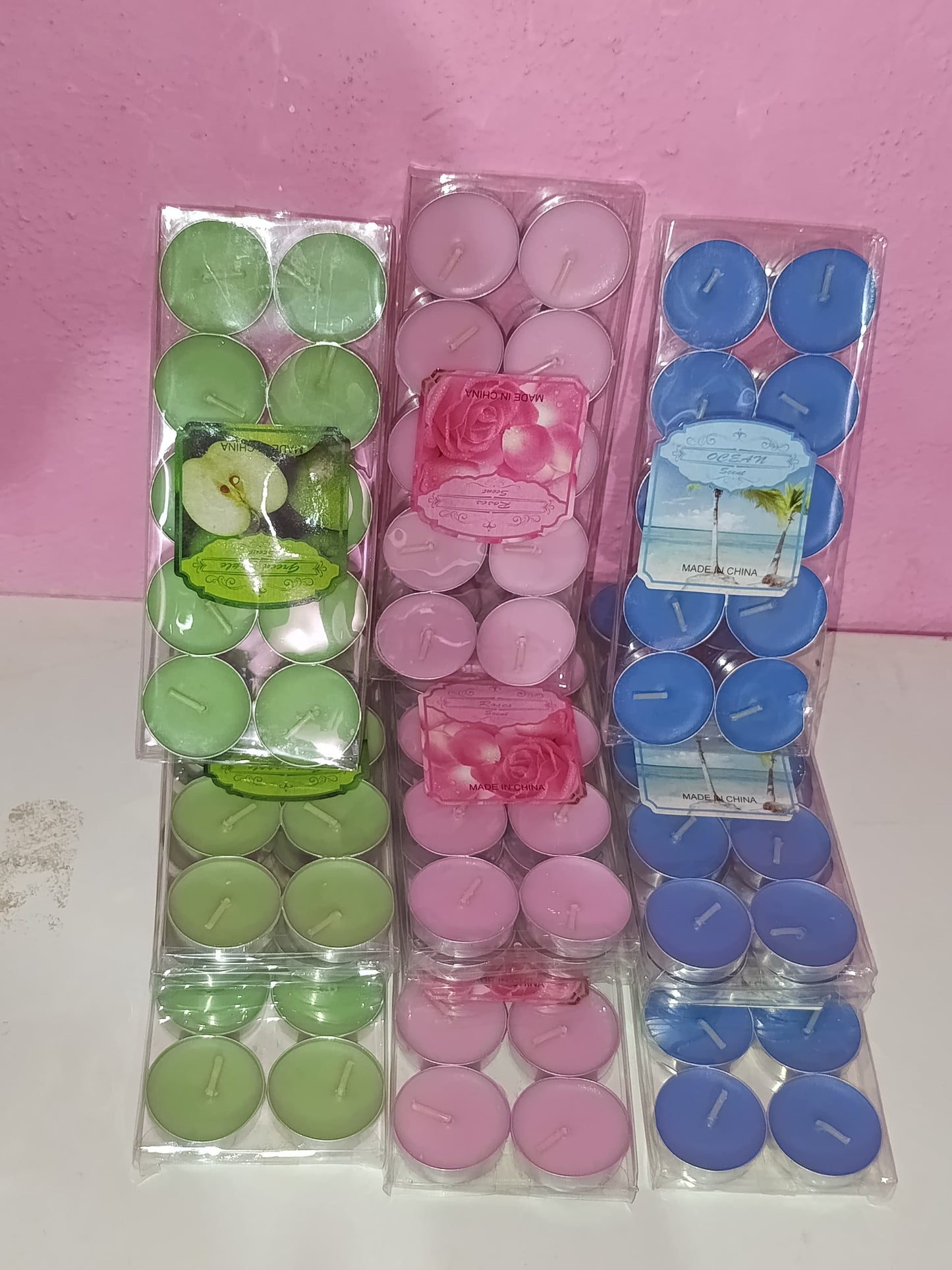 rose-scented tea light candles 10pcs