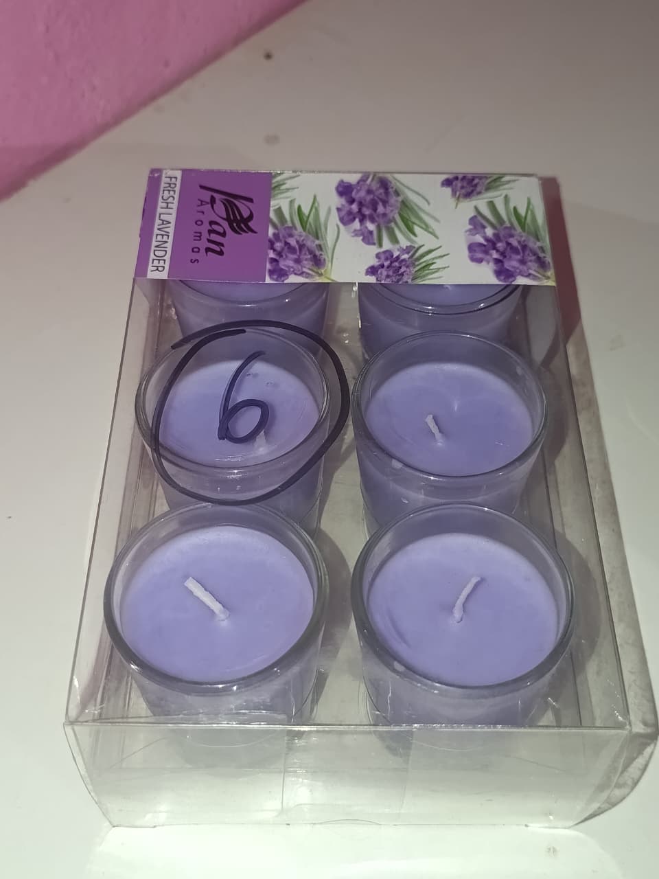 Pan Aromas Fresh Lavender Scented Tealight Candles | Long Lasting Aromatherapy Candles for Home Décor, Relaxation & Fresh Fragrance (Pack of 6)