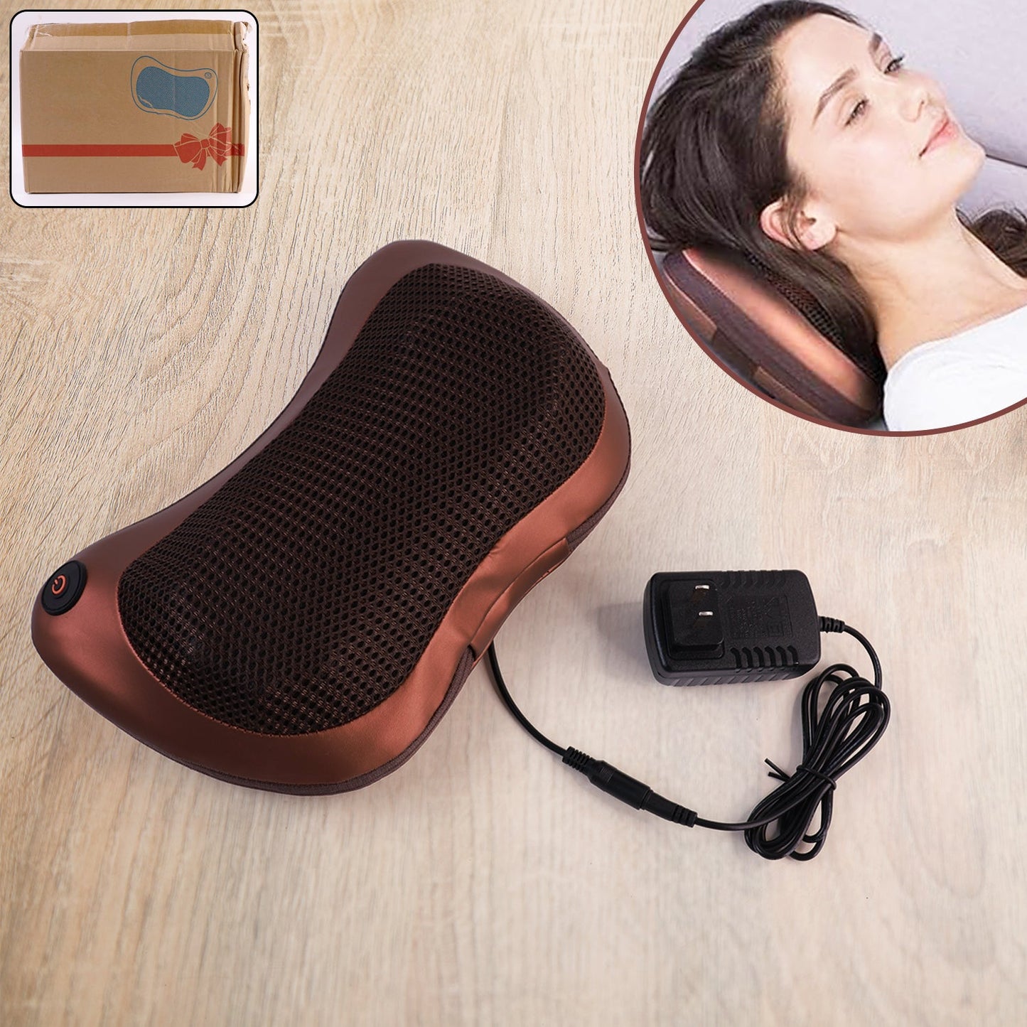 Electric Shiatsu Neck & Back Massager Pillow with Heat Therapy