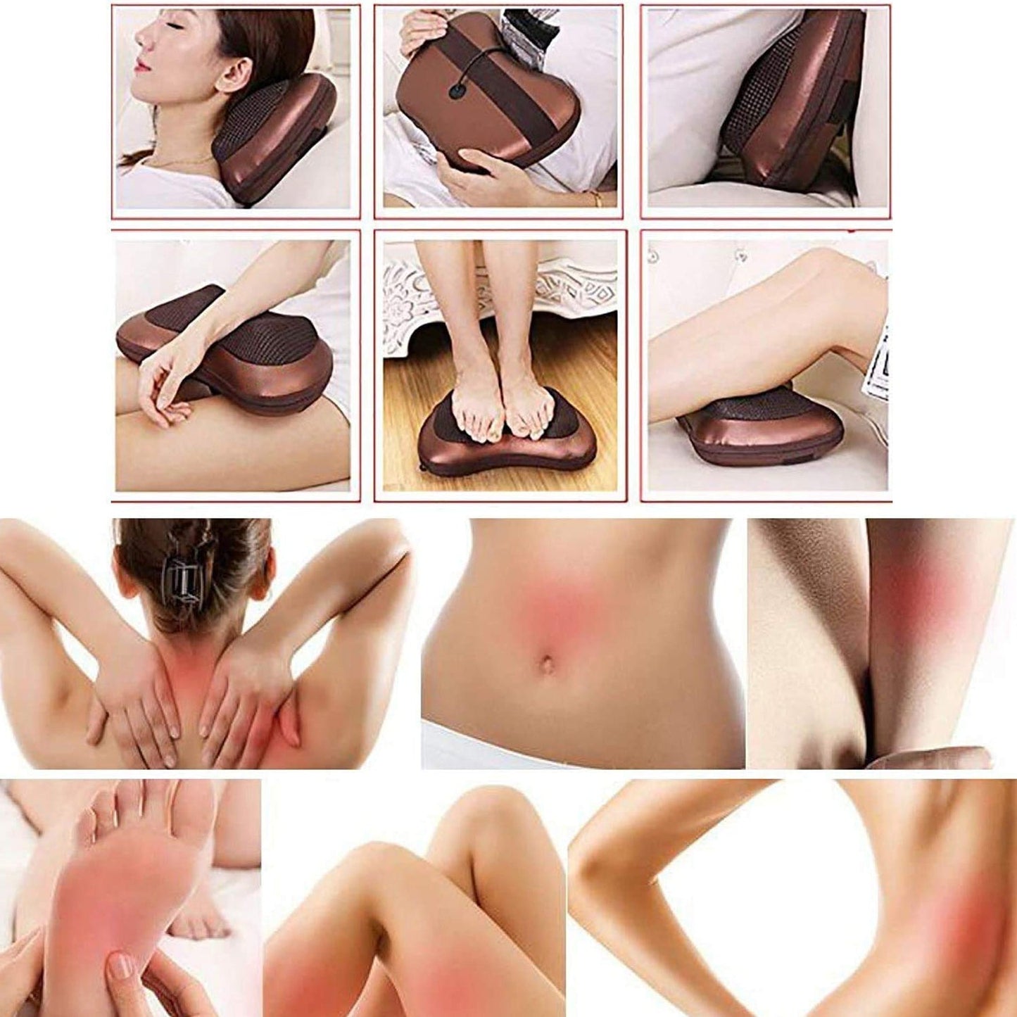 Electric Shiatsu Neck & Back Massager Pillow with Heat Therapy