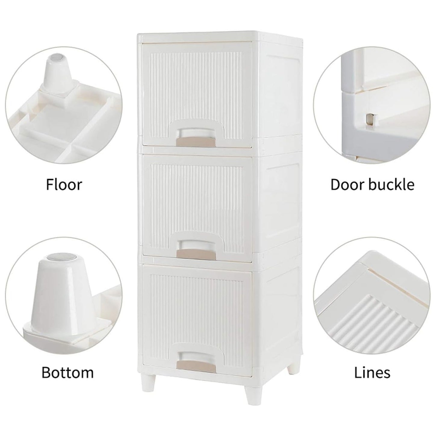 Plastic Storage Drawer Cabinet for Clothes, Toys & Essentials | Multipurpose Organizer with 3 Layers | Durable & Space Saving Storage Solution