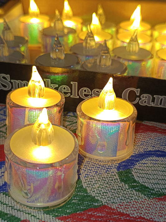 Elegant LED Tea Light Candles (Set of 6) – Flameless, Smokeless Decorative Lights for Home Décor, Festivals & Gifting