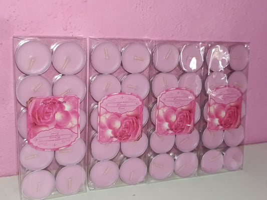 rose-scented tea light candles 10pcs