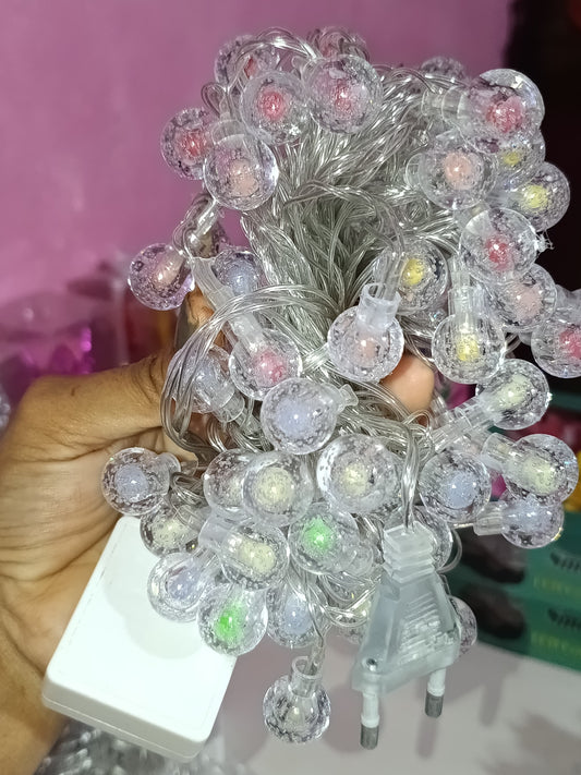 Crystal Ball LED Decorative String Light – Warm White Fairy Lights for Home, Festival & Party Decoration