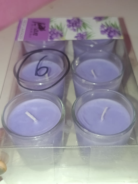 Pan Aromas Fresh Lavender Scented Tealight Candles | Long Lasting Aromatherapy Candles for Home Décor, Relaxation & Fresh Fragrance (Pack of 6)