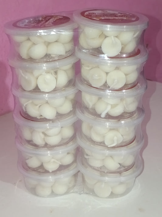pre-made ghee wicks, also known as "ghee batti" or "ghee diya batti"